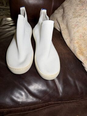 Rothy’s White Slip-On Knit Platform Sneakers size 9.5